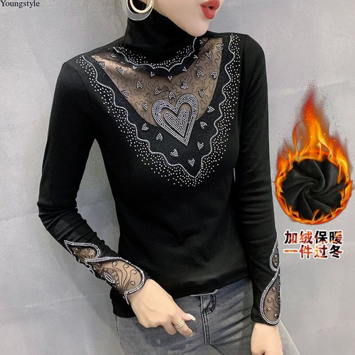 New Women Winter Thicken Warm Basic Pullover Tops Party Cocktail Western Blouse - Picture 87 of 96