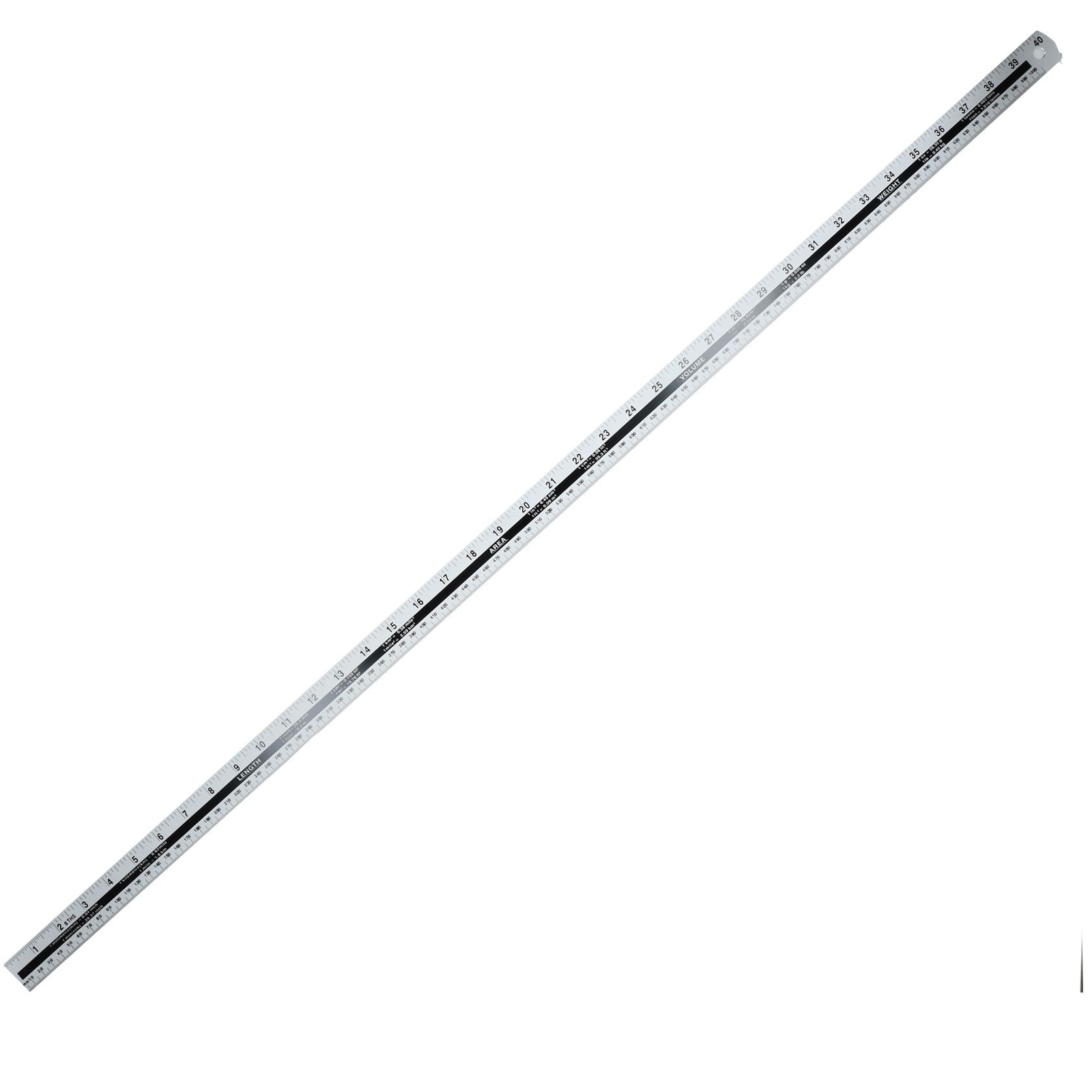 1m (40"") Aluminium Ruler Imperial & Metric Conversion Table Straight Edge Rule