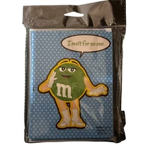 M&M's GREEN M&M " I MELT FOR NO ONE"  #8 NOTE CARDS 2008 New SEALED In Pack