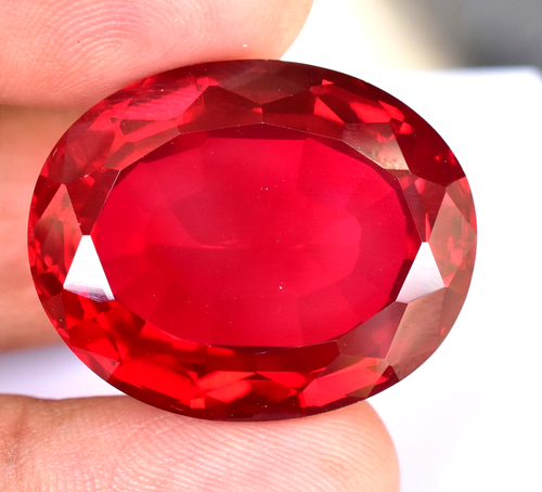 Natural MOZAMBIQUE Blood Red Ruby 66.00 CT Certified Oval Cut Loose Gemstone - Picture 3 of 7