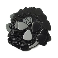 100pcs Heavy 1.5mm Celluloid Guitar Picks Plectrums Solid Black For Bass Guitar