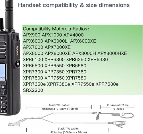 APX XPR Radio Headset - Covert Surveillance Earpiece with PTT Mic - Zdjęcie 3 z 10