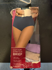 OPEN BOX Felina Women's High Waist Cotton Stretch Briefs 7 Pack Size S 40 9C207