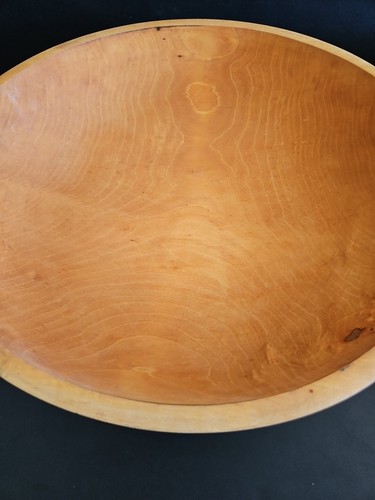 VINTAGE HAND CARVED HUGE, 16X15.5 DIA, WOODEN BREAD,DOUGH,FRUIT FARMHOUSE BOWL - Picture 3 of 21