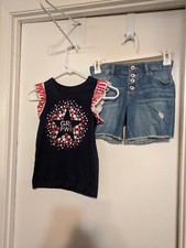 UNBRANDED  CHILDRENS PLACE SHORTS SET, TOP 7/8, SHORTS SIZE 8