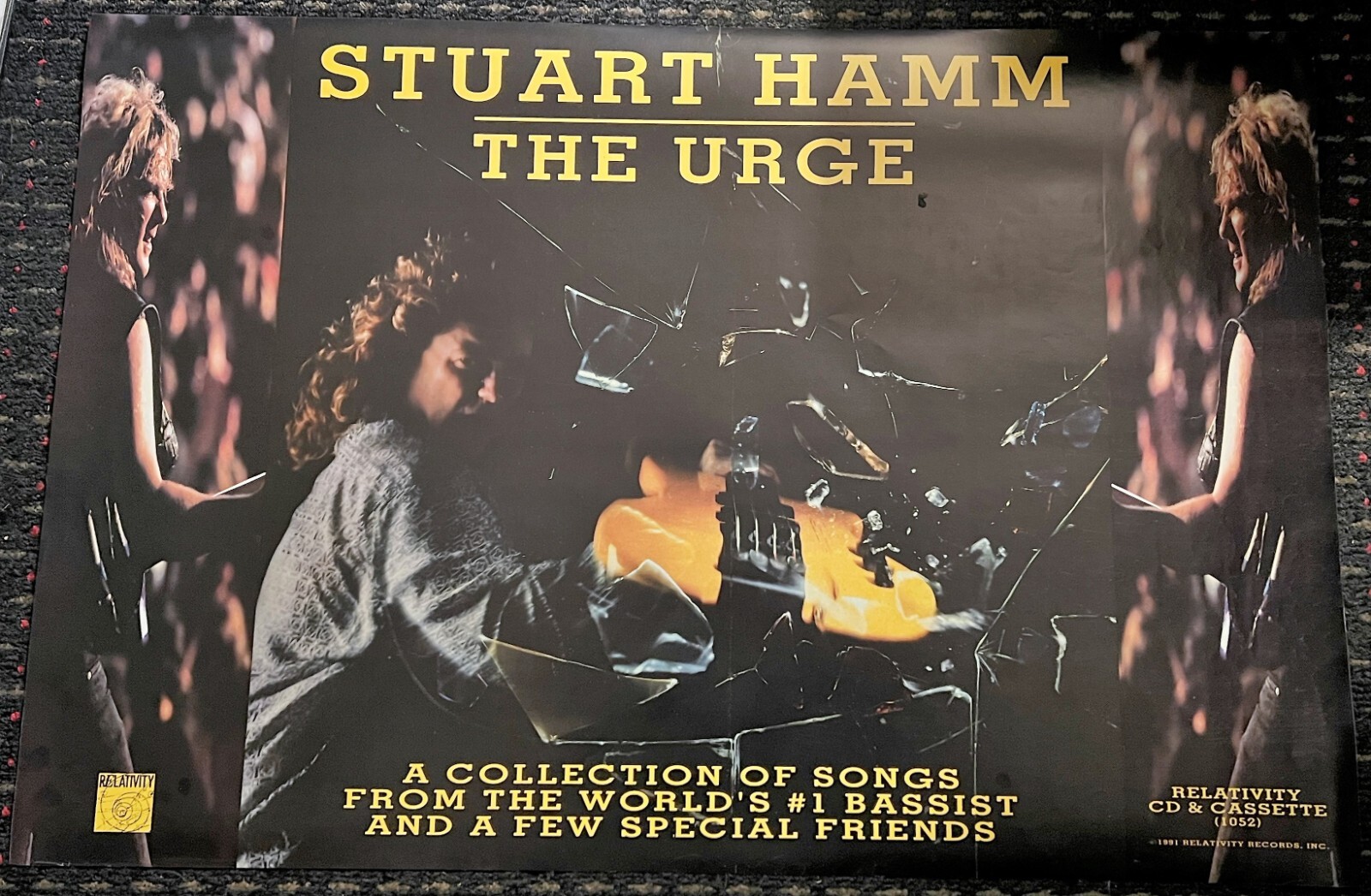STUART HAMM The Urge 24x36 promo poster stu slap bass shredder 1991 Steve Vai