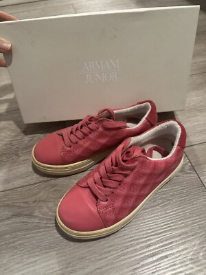 ARMANI JUNIOR SNEAKERS, LEATHER, PINK, GIRL, SIZE 30, BOX, 100% AUTHENTIC