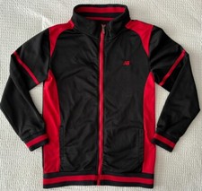 New Balance Boys Youth Large 12 Med M Full Zip Track Jacket Sweatshirt Black Red