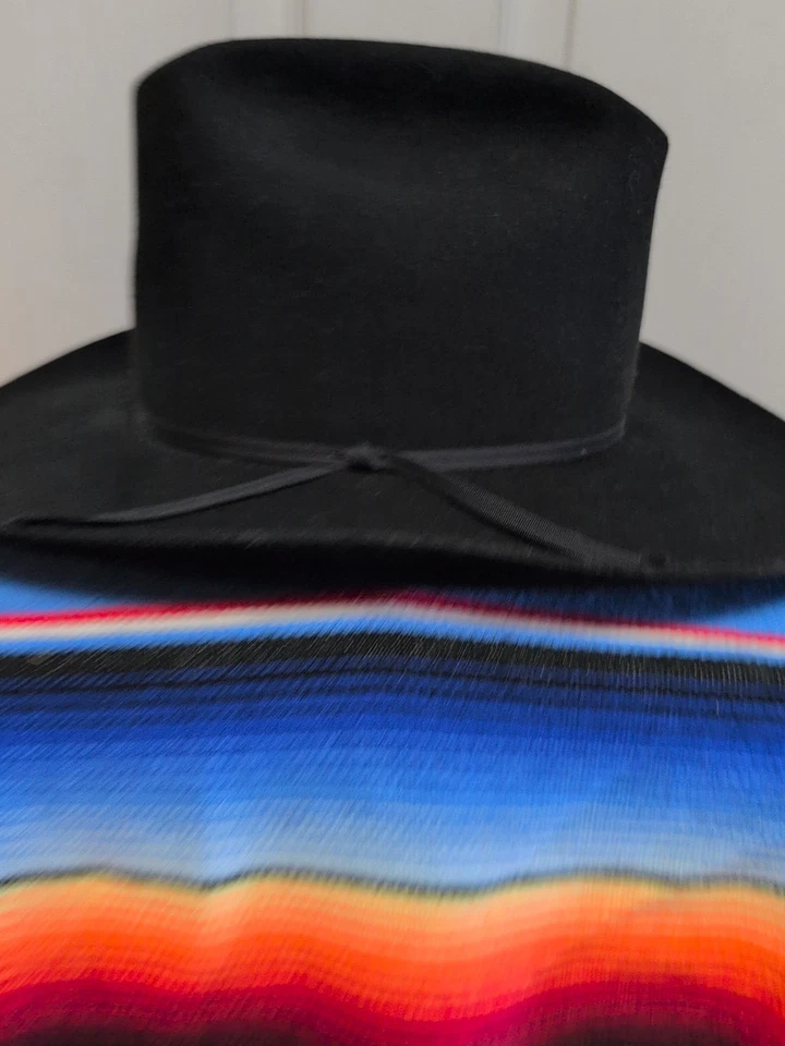 Resistol Western Hat 4X Beaver Black Size 7 Cattle King Long Oval - Image 4 of 4