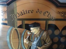 Tableau Vintage En Bois Sculpté Avec Ardoise - Thème Cochon Et Menu Du Jour - Déco Cuisine