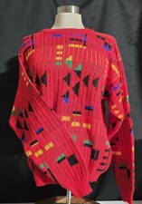 Vintage 80 s/90's Funky Jed Abstract Pullover Sweater Size Medium Unisex