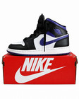 Nike Air Jordan 1 Mid GS Dark Iris 554725-095 Youth 6.5Y Black Purple — photo 2