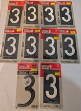 Lot 10 Cole 3 Black  White 3"  4" Aluminum House Mailbox Address Numbers New