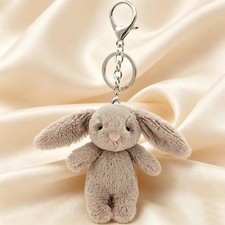 Soft Fluffy Rabbit Pompom Keychain Cute Versatile Accessory Bag Charm Keyring