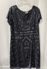 Adrianna Papell Sequined Beaded Dress Size 18