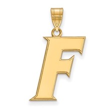 14k Gold LogoArt University of Florida Letter F Large Pendant