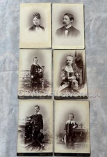 6 Cabinet Card Lot Haverhill MASS, ID’d Knowlton Family, Bygone Era, Elven Ears
