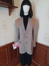 Vintage 70s Pendleton wool blazer jacket with suede patches