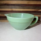 Vintage Fire King Oven Ware 7.5” Jadeite Batter Bowl W/ Pour Spout & Handle