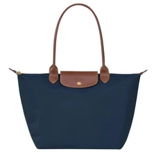 New Longchamp Le Pliage Tote Travel Shoulder Bag Nylon Handbag Large Navy Blue L
