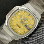 AUTOMATIC VINTAGE SEIKO 5 JAPAN 7009A MENS YELLOW COLOR DIAL WATCH a2768-U