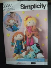 Simplicity Sewing Pattern S3053 Soft Doll and Doll Clothing Toddler Elaine Heigl