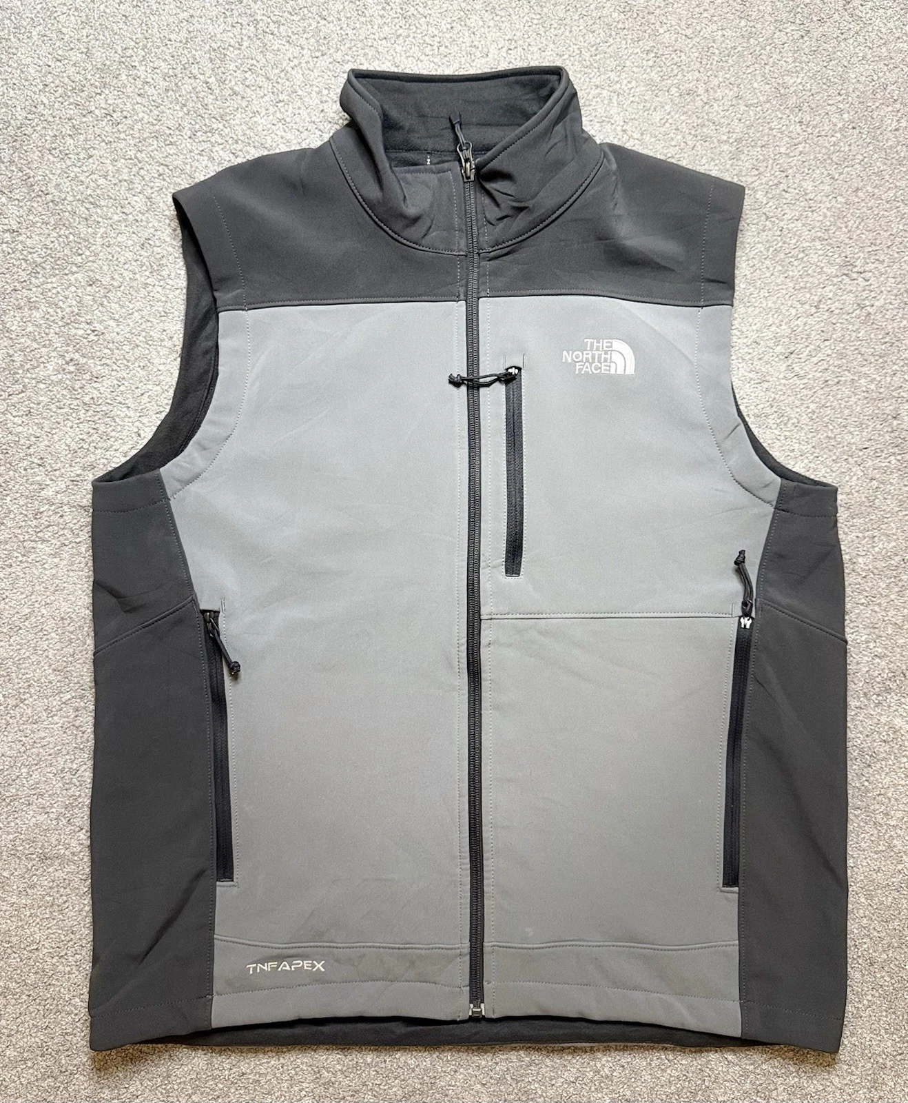 The North Face Apex Bionic soft shell vest in grey and black Size Medium