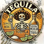 1pc Vintage-Style Tequila Metal Wall Art Sign -Tin Metal Signs 8x8 Inch Aluminum