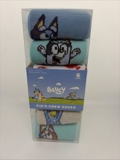 Bluey Kids Crew Socks 6 Pack Kids Size 10-4 New Sealed