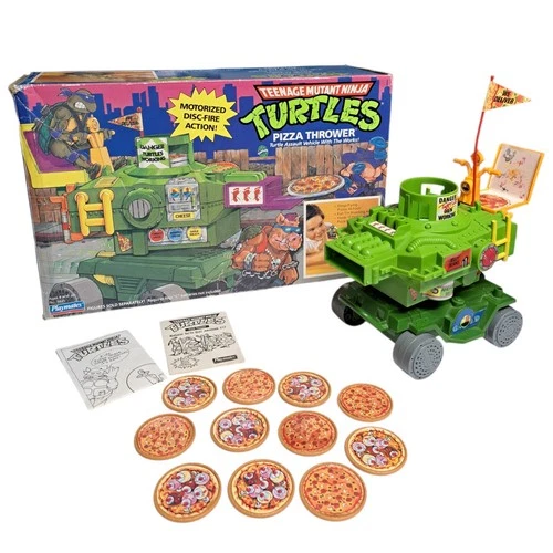 Vintage 1989 TMNT Pizza Thrower Playset Teenage Mutant Ninja Turtles Works Box