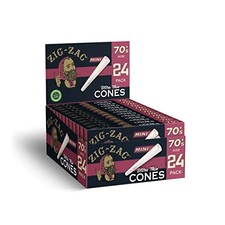 Zig-Zag Pre Rolled Cones Ultra Thin 70mm Size - 12-Pack 24 Cones Per Pack