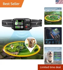 100% Waterproof Dog Collar with GPS Fence & 3 Training Modes for Outdoor Safety