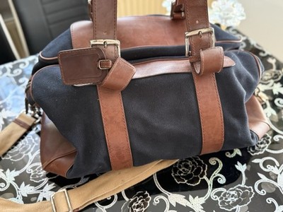 Hilfiger Sporttasche Reisetasche Weekender Denim Echt Leder