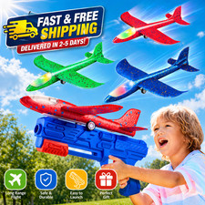 3 Pack Airplane Launcher Toy Set   2 Flight Modes Foam Glider Planes for Kids Ag