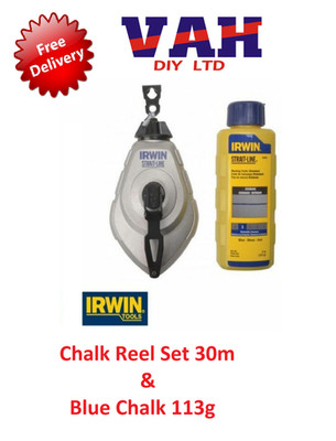 Irwin Strait-Line Hpp Kreiderollen-Set & blaue 113G Kreide - Kreidelinie