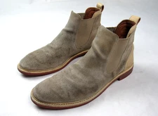 Allen Edmonds Discovery Chelsea Boots 10.5B Off White Suede Gray Leather Dainite