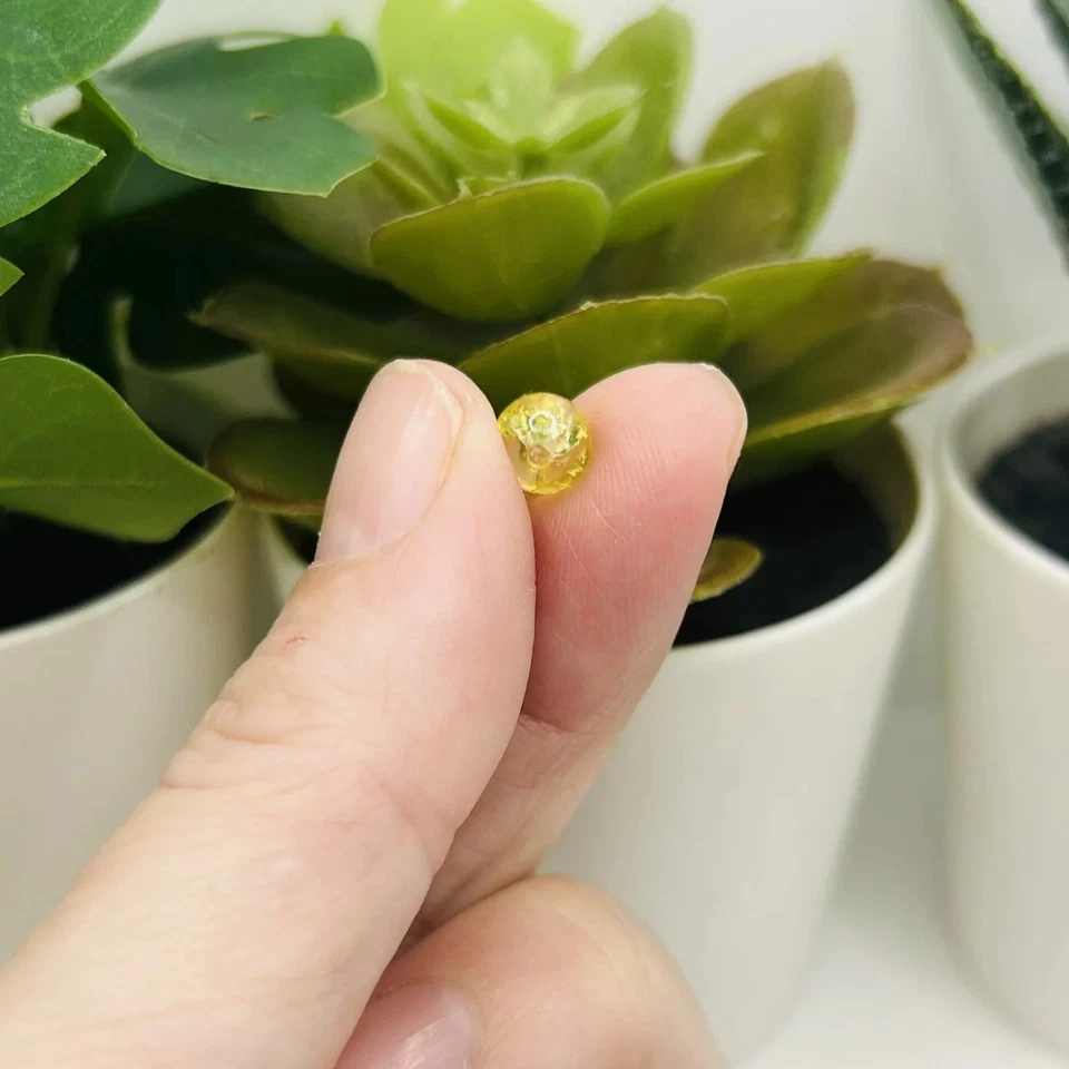 6mm Yellow Glass Crackle Beads - US Seller - Image 3 of 3