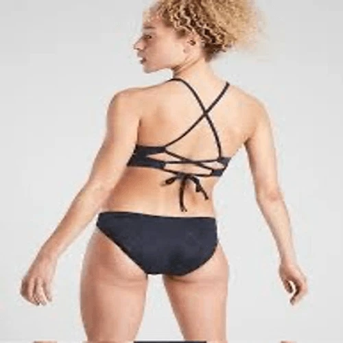 ATHLETA Women’s Navy Blue Black Snake Print Triangle Bikini Top Size Small Style - Image 2 of 4