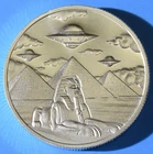 UFOs OVER THE PYRAMIDS 2 TROY OUNCES .999 FINE SILVER INTAGLIO MINT 39MM