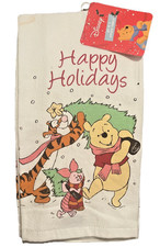 Winnie-the Pooh, Piglet Tigger Christmas Kitchen Towels Set of 2 100 Cotton