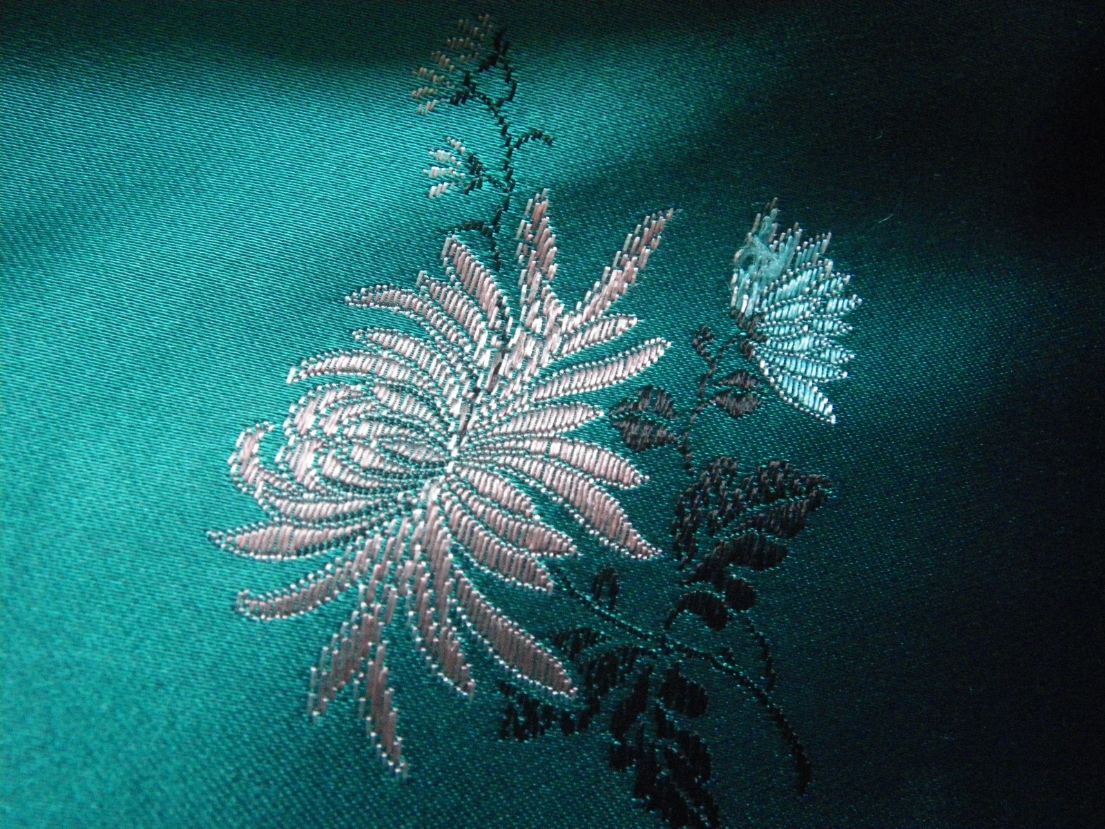 VTG Asian Changshan Men's Robe Green Brocade Mand… - image 11