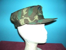  US MARINE CORP. ERDL RIP-STOP CAMO. UTILITY CAP SZ. XL W/ USMC  EGA STAMP UNISS