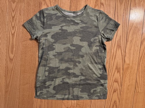 EUC Mudd Kid Girls Green Camouflage Short Sleeve Tee Shirt Top Size 12