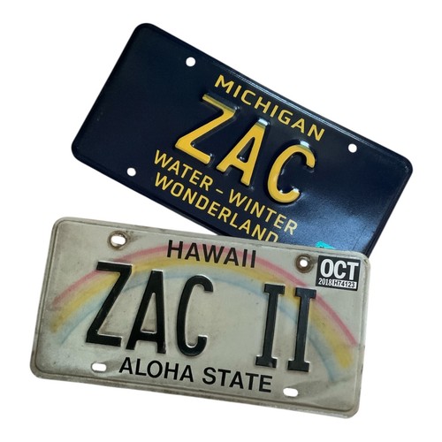 DUE TARGHE ZAC VANITY " ZAC " E " ZAC II " ZACH ZACHERY ZAC'S