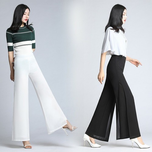Korean Women Chiffon Slim Wide-leg 