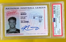 Kyler Murray Auto✏️ 2019 Panini Prestige🏈 NFL Passport Signatures PSA 9 Mint;