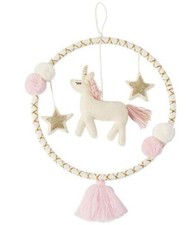 Mud Pie Unicorn 10" Wool Wall Hoop NEW