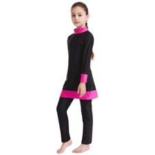 Traje de baño musulmán de cubierta completa para niños y niñas Traje de baño Burkini árabe 3 piezas