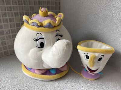 Disney Store seltene Mrs Potts und Chip Plüschtiere Die Schöne und das Biest süß