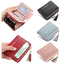 Women Small Wallet Leather Pocket Credit Card Holder Zip Coin Change Purse Gift